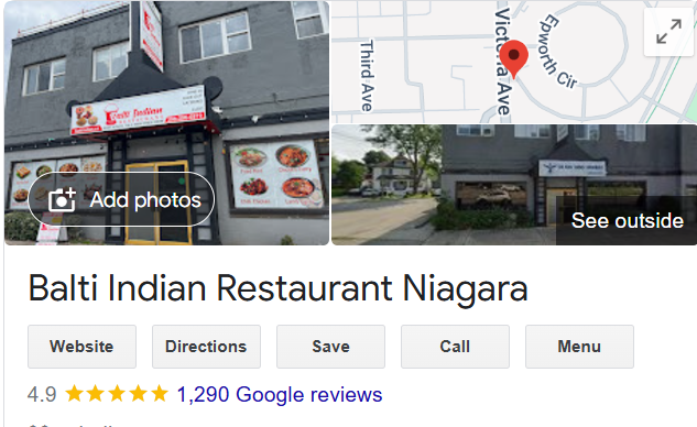 Balti Indian Restaurant Niagara Falls