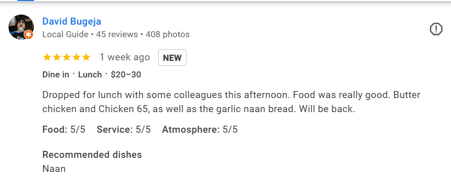 Customers Review Balti Indian Restaurant