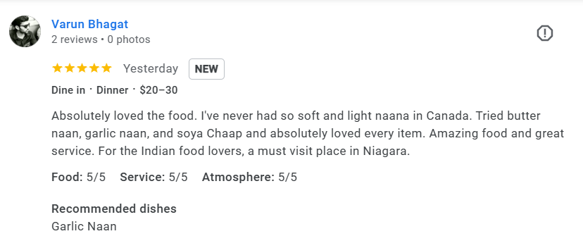 Customers Review Balti Indian Restaurant